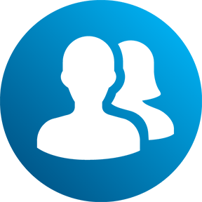 head and shoulders silhouette of two people